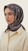 Karaca Eşarp ŞAL EŞARP MİHRA 120*120 CM İPEK ŞİFON EŞARP - ANTRASİT GRİ 