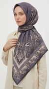 Karaca Eşarp ŞAL EŞARP MİHRA 120*120 CM İPEK ŞİFON EŞARP - ANTRASİT GRİ 