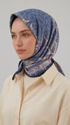 Karaca Eşarp ŞAL EŞARP MİHRA 120*120 CM İPEK ŞİFON EŞARP - LACİVERT