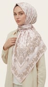 Karaca Eşarp ŞAL EŞARP MİHRA 120*120 CM İPEK ŞİFON EŞARP - PUDRA PEMBE 
