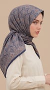 Karaca Eşarp ŞAL EŞARP MİREYA 120*120 CM COTTON ŞAL EŞARP - LACİVERT / KİREMİT