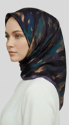 Karaca EşarpRAYON EŞARPMORYA DESENLİ RAYON EŞARP - SİYAH / LİLA 