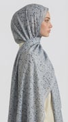 Karaca EşarpHİNT İPEĞİ ROSA DESENLİ VUAL İPEK ŞAL - BEBE MAVİSİ