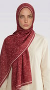 Karaca EşarpHİNT İPEĞİ ROSA DESENLİ VUAL İPEK ŞAL -KIRMIZI
