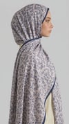 Karaca EşarpHİNT İPEĞİ ROSA DESENLİ VUAL İPEK ŞAL - MOR / BEJ