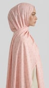 Karaca EşarpHİNT İPEĞİ ROSA DESENLİ VUAL İPEK ŞAL - TOZ PEMBE