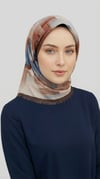 Karaca EşarpYÜN EŞARPSOYUT DESENLİ YÜN EŞARP -  KAHVERENGİ / MAVİ 