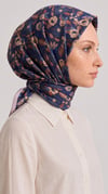 Karaca EşarpKOTON EŞARP VELORA DESEENLİ COTTON EŞARP - LACİVERT / KİREMİT 