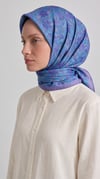 Karaca EşarpKOTON EŞARP VELORA DESENLİ COTTON EŞARP - MAVİ / LİLA