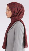 Karaca EşarpCOTTON ŞAL VELORA DESENLİ COTTON ŞAL -  BORDO