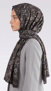 Karaca EşarpCOTTON ŞAL VELORA DESENLİ COTTON ŞAL -  KAHVERENGİ / KREM
