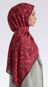 Karaca EşarpCOTTON ŞAL VELORA DESENLİ COTTON ŞAL -  KIRMIZI / PEMBE 