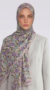 Karaca EşarpCOTTON ŞAL VELORA DESENLİ COTTON ŞAL -  KREM / LİLA