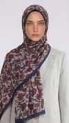 Karaca EşarpCOTTON ŞAL VELORA DESENLİ COTTON ŞAL -  LACİVERT / KREM