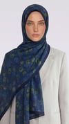 Karaca EşarpCOTTON ŞAL VELORA DESENLİ COTTON ŞAL -  LACİVERT / YEŞİL 