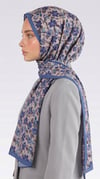 Karaca EşarpCOTTON ŞAL VELORA DESENLİ COTTON ŞAL -  MAVİ / KREM