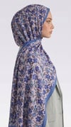 Karaca EşarpCOTTON ŞAL VELORA DESENLİ COTTON ŞAL -  MAVİ / KREM