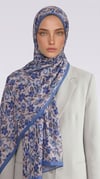 Karaca EşarpCOTTON ŞAL VELORA DESENLİ COTTON ŞAL -  MAVİ / KREM