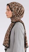 Karaca EşarpCOTTON ŞAL VELORA DESENLİ COTTON ŞAL -  SİYAH / KİREMİT