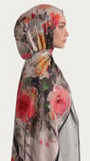 Karaca EşarpCOTTON ŞAL VİONA DESENLİ KUMLU ŞAL -  GRİ / PEMBE