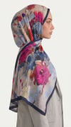 Karaca EşarpCOTTON ŞAL VİONA DESENLİ KUMLU ŞAL -  LACİVERT  / MOR