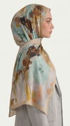 Karaca EşarpCOTTON ŞAL VİONA DESENLİ KUMLU ŞAL - SARI / SU YEŞİLİ