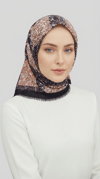 Karaca EşarpYÜN EŞARPYAPRA DESENLİ YÜN EŞARP - SİYAH/KİREMİT