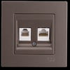 eqona data + nümeris telefon prizi (rj45 cat6 + cat3), mocha