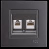EQONA DATA + NÜMERİS TELEFON PRİZİ (RJ45 CAT6 + CAT3), FÜME