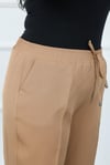 Kadın Taba İthal Dabıl Beli Lastikli Büyük Beden Pantolon