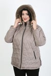 Kadın Vizon Jessica Kapitone Büyük Beden Mont