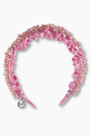 Gold Crystal Bridal Headband Pink