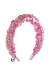 Gold Crystal Bridal Headband Pink
