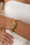 Vibrant Crystal Hinge Gold Bangle