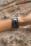 Beaded Apple Watch Band - Hematite Special Design