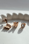 Butterfly Crystal Hoop Earring Set Bronze