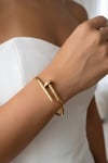 Nail Model Gold Hinge Bangle