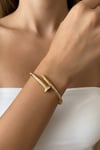 Nail Model Crystal Hinge Gold Bangle
