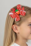 Macfame Carrot Figure Patterned Grosgrain Ribbon Kids Snap (Automatic) Buckle Red