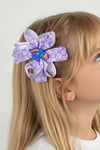 Macfame Horse Figure Patterned Grosgrain Ribbon Kids Snap (Automatic) Buckle Lilac