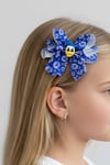 Macfame Duck Figure Patterned Grosgrain Ribbon Kids Snap (Automatic) Buckle Sax