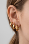 Angle Hoop Earring Set Gold