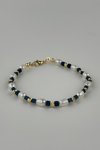 Mens Freshwater Pearl Silver Bracelet