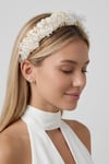 Crystal Embellished Bridal Headband Cream Color