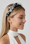 Crystal Embellished Bridal Headband Black
