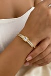 Solitaire Hinge Gold Bangle