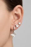 Butterfly Crystal Hoop Earring Set Silver