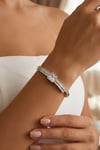 Solitaire Hinge Silver Bangle