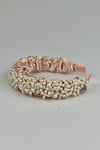 Bridal Pearl Embellished Satin Headband Salmon