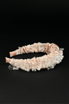 Crystal & Pearl Bridal Headband Salmon